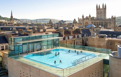 Thermae Bath Spa Heated Rooftop Pool City Views Bath Hen Do How to Spend a Weekend in Bath Romantic Travel Gift Ideas for Valentine's Day