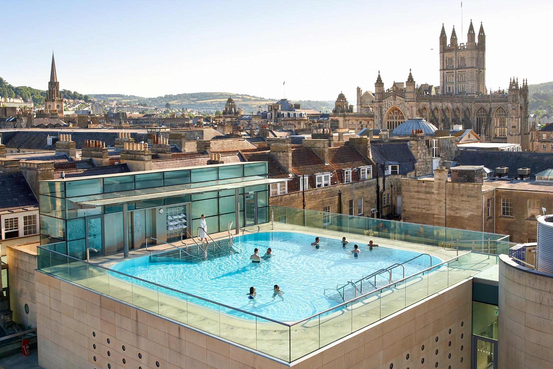 Thermae Bath Spa Heated Rooftop Pool City Views Bath Hen Do Romantic Travel Gift Ideas for Valentine's Day