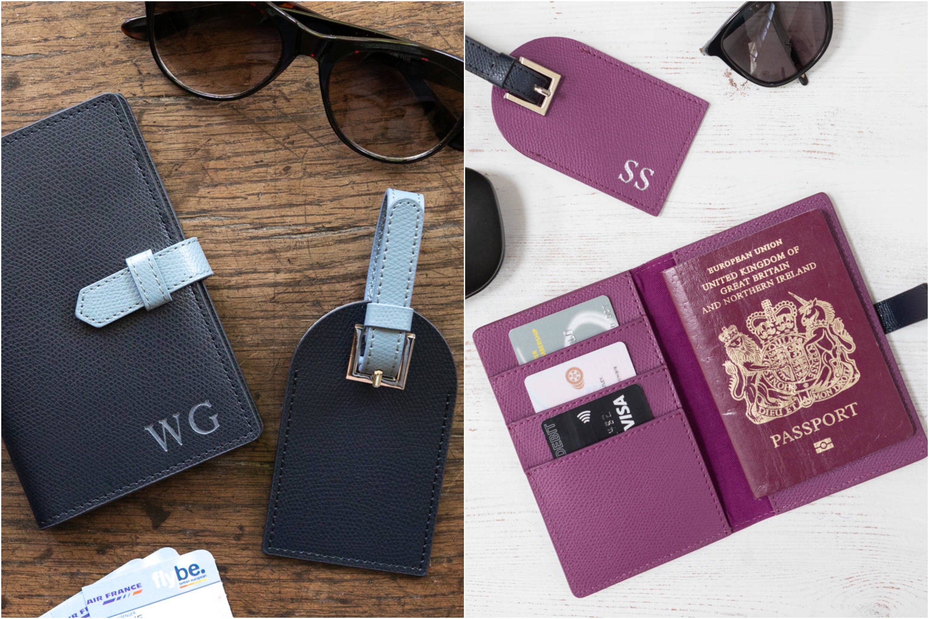 Matching customised luggage tags and passport covers from notonthehighstreet.com. 15 Romantic Travel Gift Ideas for Valentine's Day