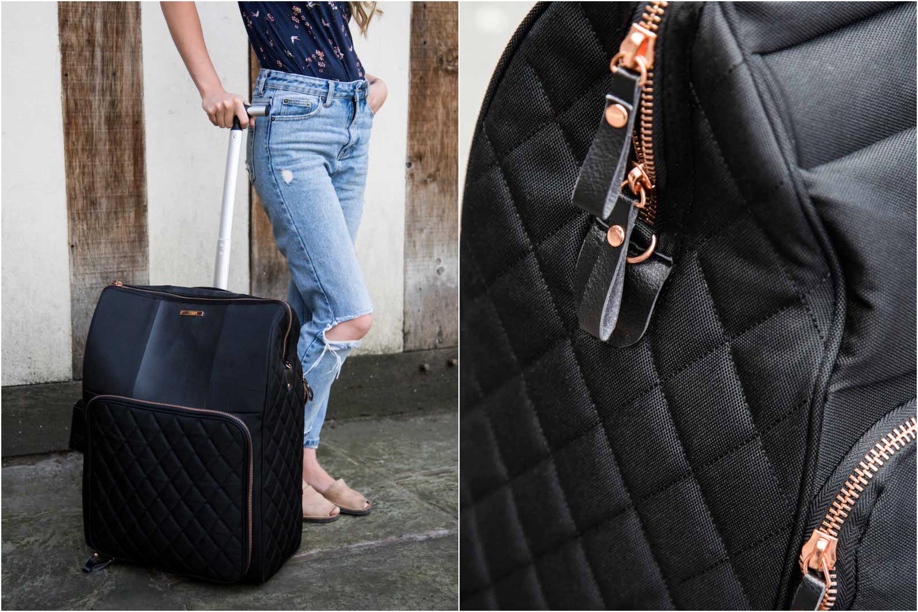The Travel Hack Cabin Luggage cabin suitcase black and rose gold suitcase beautiful modern suitcase 15 Romantic Travel Gift Ideas for Valentine's Day