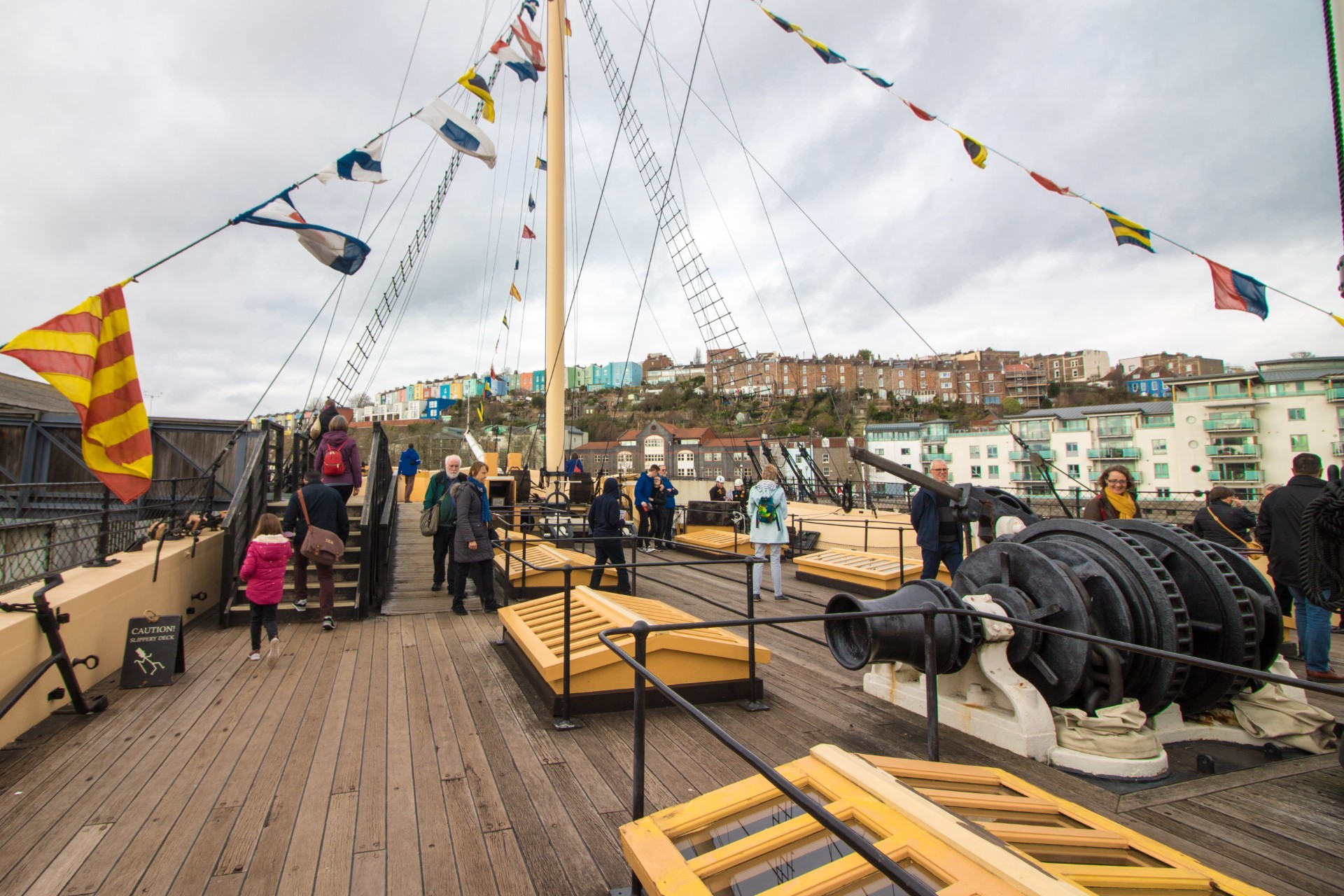 Brunel's SS Great Britain. Ship. Pirate ship. Boat. Masts. Colourful flags. Canon. How to Spend the Perfect Day on Bristol Harbourside. What to do on Bristol Harbourside. Bristol UK. Bristol England. Things to do on Bristol Harbourside. Bristol travel guide. Bristol travel tips. Bristol travel blog. What to do in Bristol. What to see in Bristol. Things to do in Bristol. Things to see in Bristol. How to spend a day in Bristol.