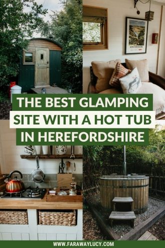 The Moon and I: The Best Glamping with a Hot Tub in Herefordshire. If you're looking for a UK glamping holiday, there's no better place to go than to Prothero Shepherd's Hut at The Moon and I. This UK glamping site is near Worcestershire, Gloucestershire, Shropshire and is even near the border of Wales! Click through to read more...