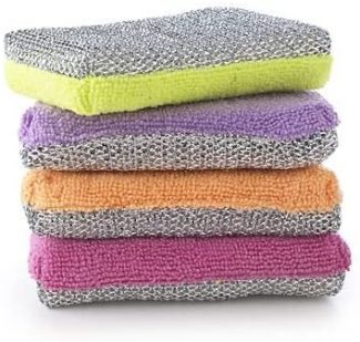 lakeland-dual-action-microfibre-cleaning-sponge-and-scourer-pads-pack-of-4