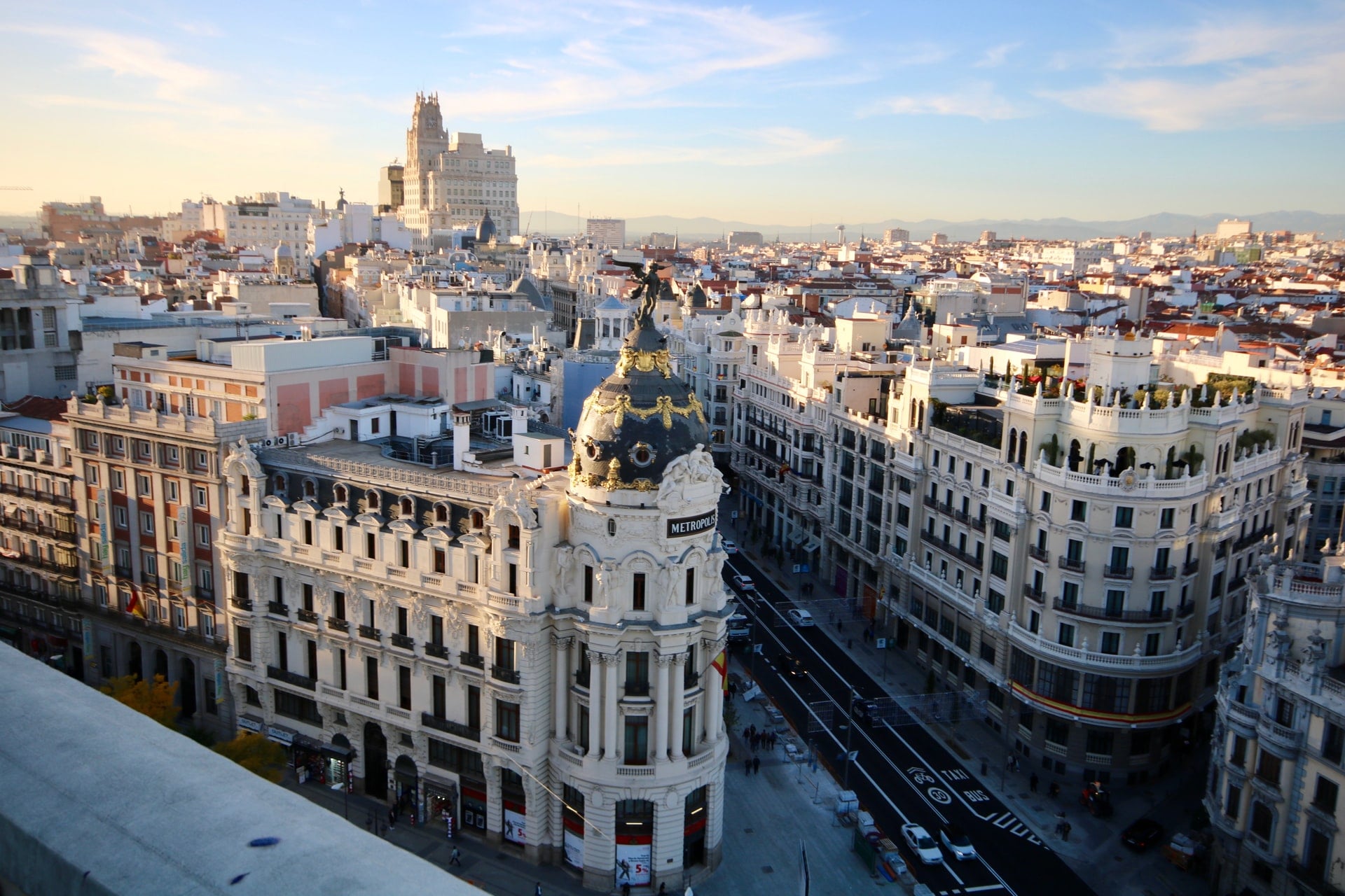 views-of-main-shopping-street-from-rooftop-above-gran-via-madrid-in-2-days-itinerary