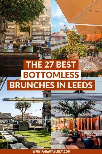 Bottomless Brunch Leeds: 27 Best Brunches You Need to Try. From Instagrammable brunch on rooftops to brunch with live DJs, you absolutely need to try these bottomless brunches in Leeds. Click through to read more...