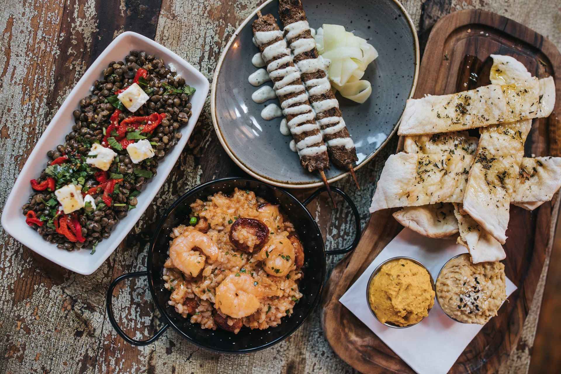 bowls-of-spanish-tapas-at-baresca-restaurant-vegan-restaurants-nottingham