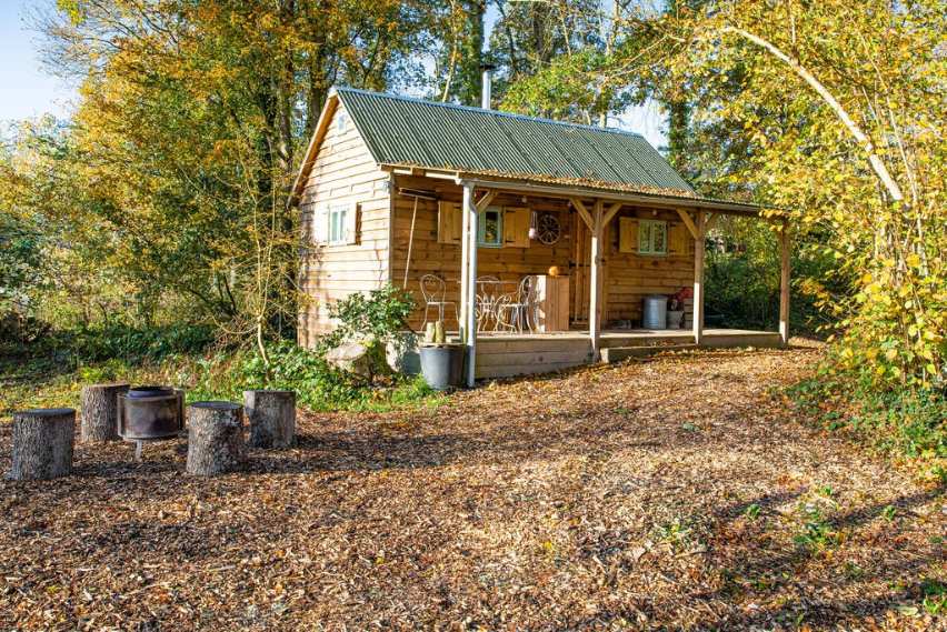 exterior-of-the-jacaranda-cabin-in-the-forest-garden-in-autumn