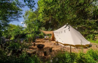large-white-botanical-bell-tent-in-woodland-glamping-cork