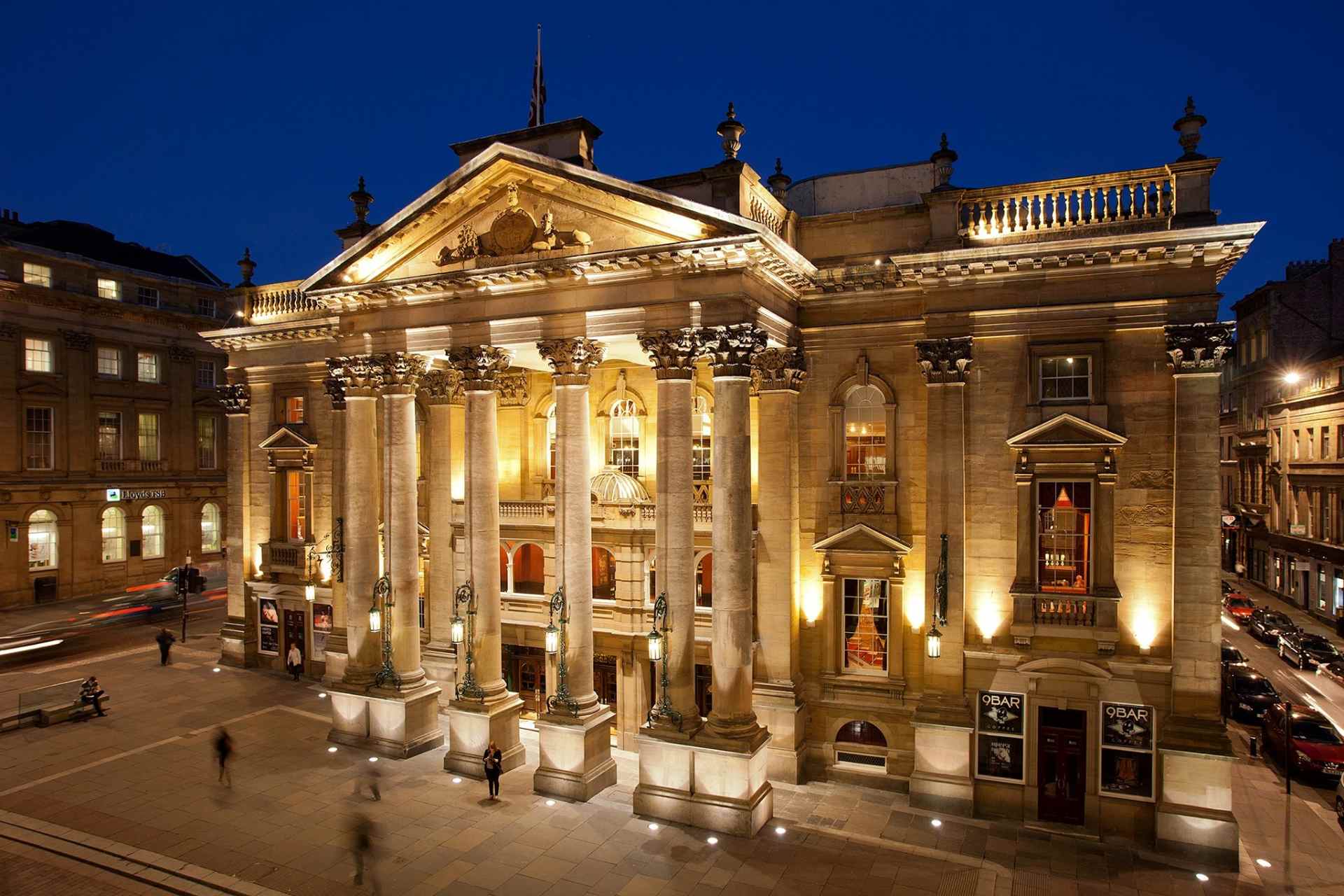 newcastle-theatre-royal-lit-up-at-night