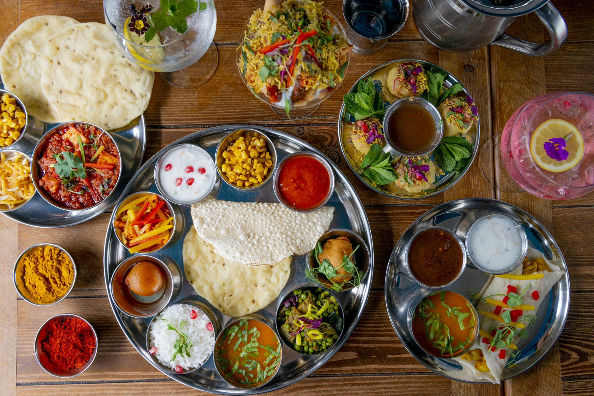 bowls-of-vegetarian-indian-food-at-manjus