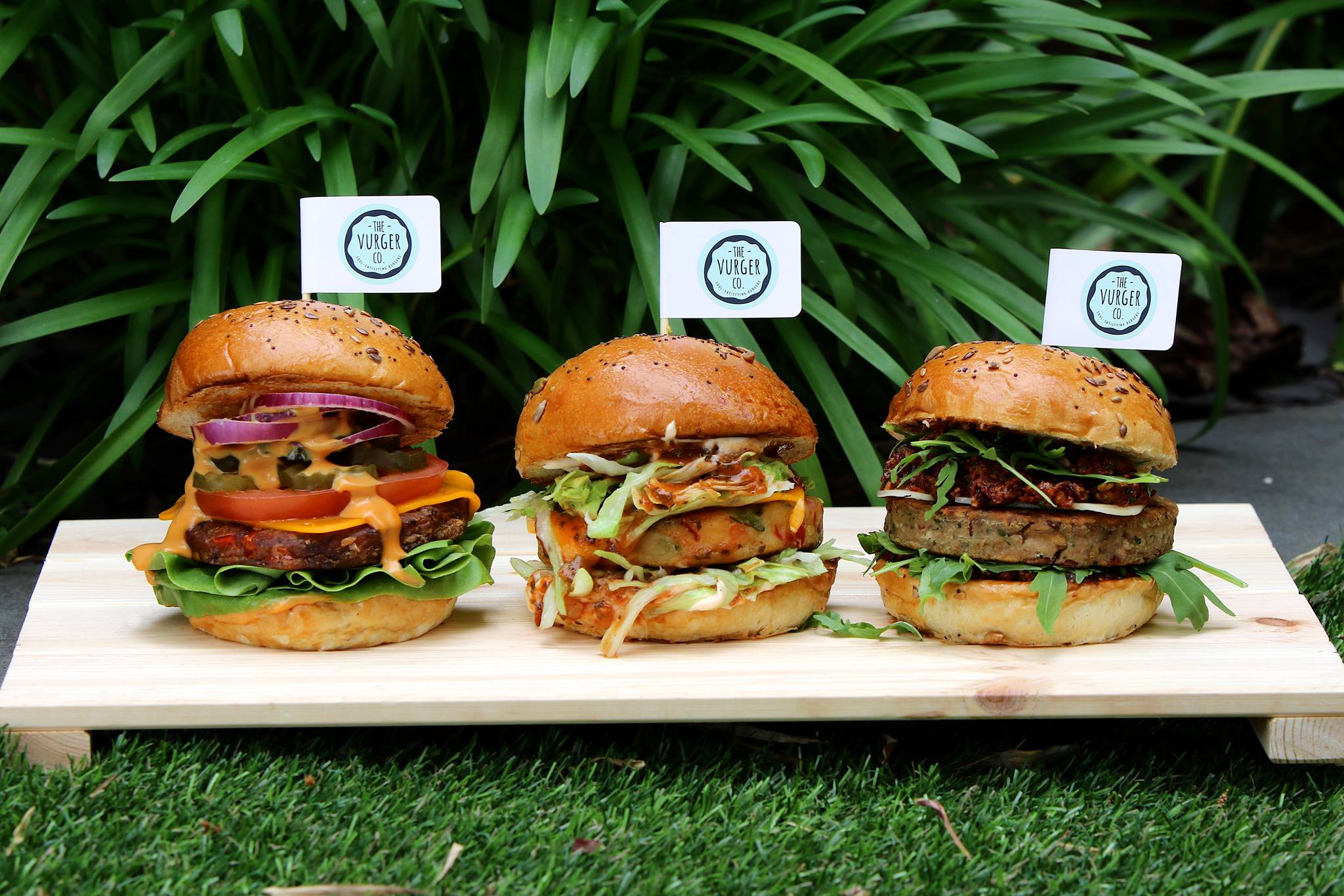 three-vegan-burgers-in-garden-of-the-vurger-co-best-vegan-restaurants-brighton