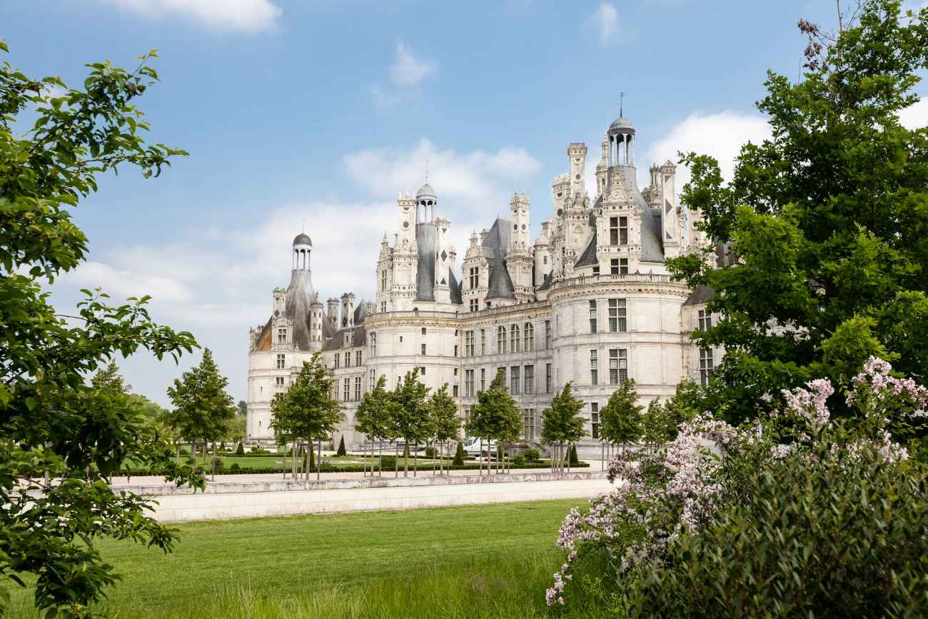 view-of-château-de-chambord-through-bushes-chateaux-of-the-loire-valley