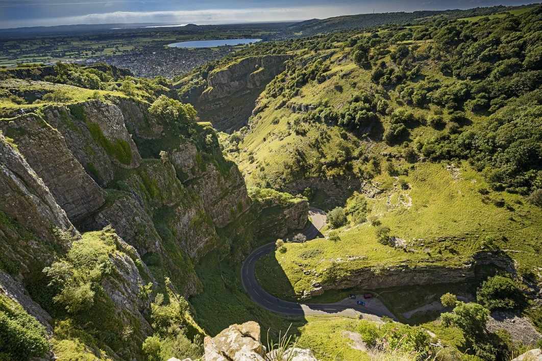 view-of-road-winding-through-cheddar-gorge