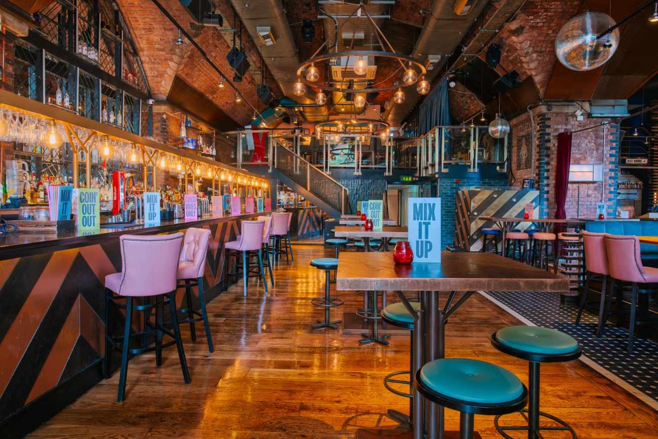 interior-of-revolution-bar-and-restaurant-in-deansgate-bottomless-brunch-manchester