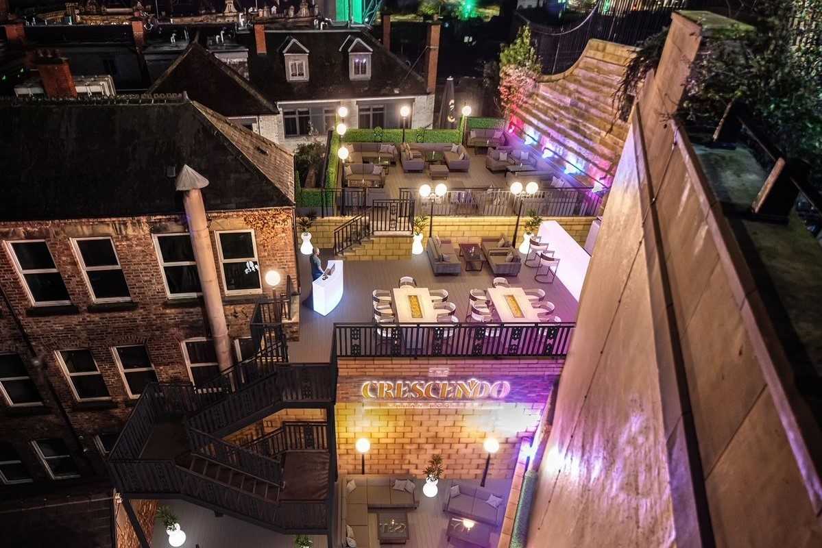 aerial-view-of-crescendo-bar-at-night-rooftop-bars-newcastle