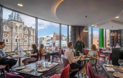 people-dining-inside-clayton-hotel-restaurant-bottomless-brunch-cardiff