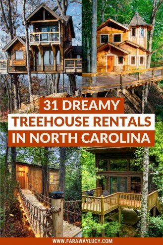 Treehouse Rentals NC: 31 Dreamy Treehouses in North Carolina [2021]. From romantic retreats with private hot tubs to family vacations with lots of activities, here are 31 dreamy treehouse rentals in NC! Click through to read more...