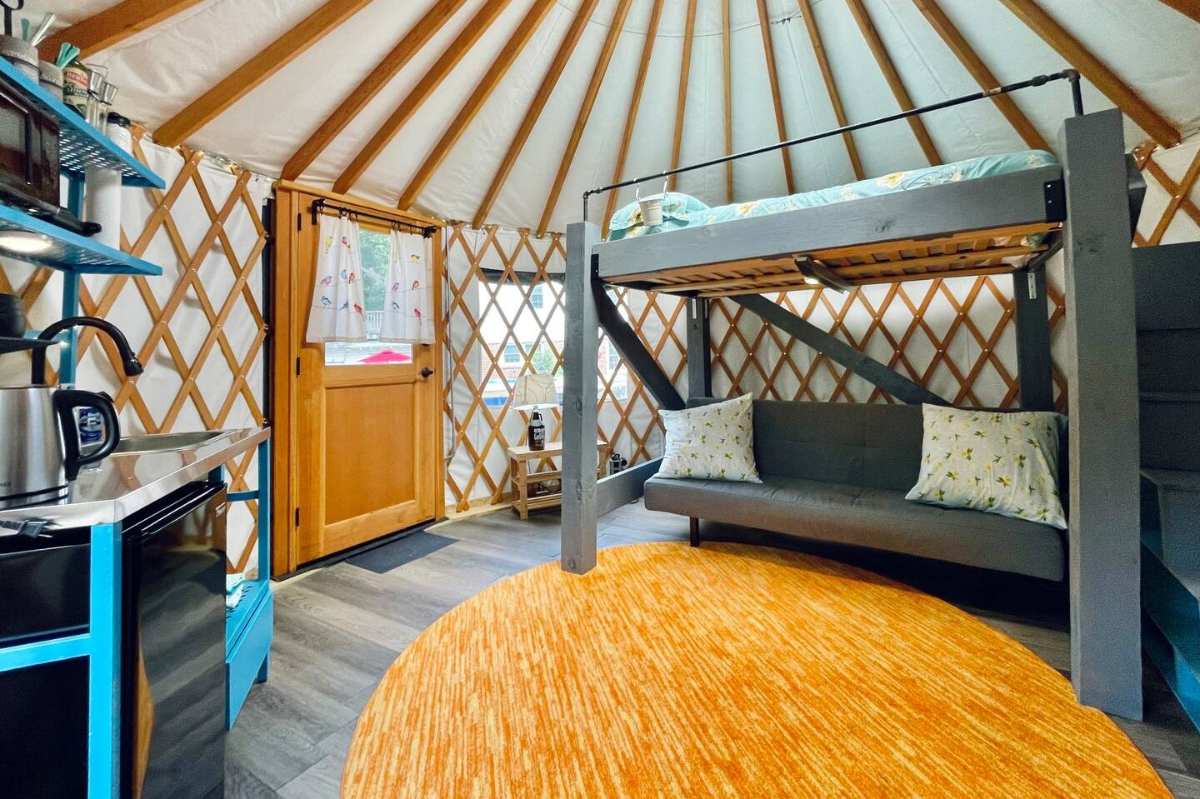 interior-of-yurt-with-bunk-bed-at-dallas-yurt-oasis