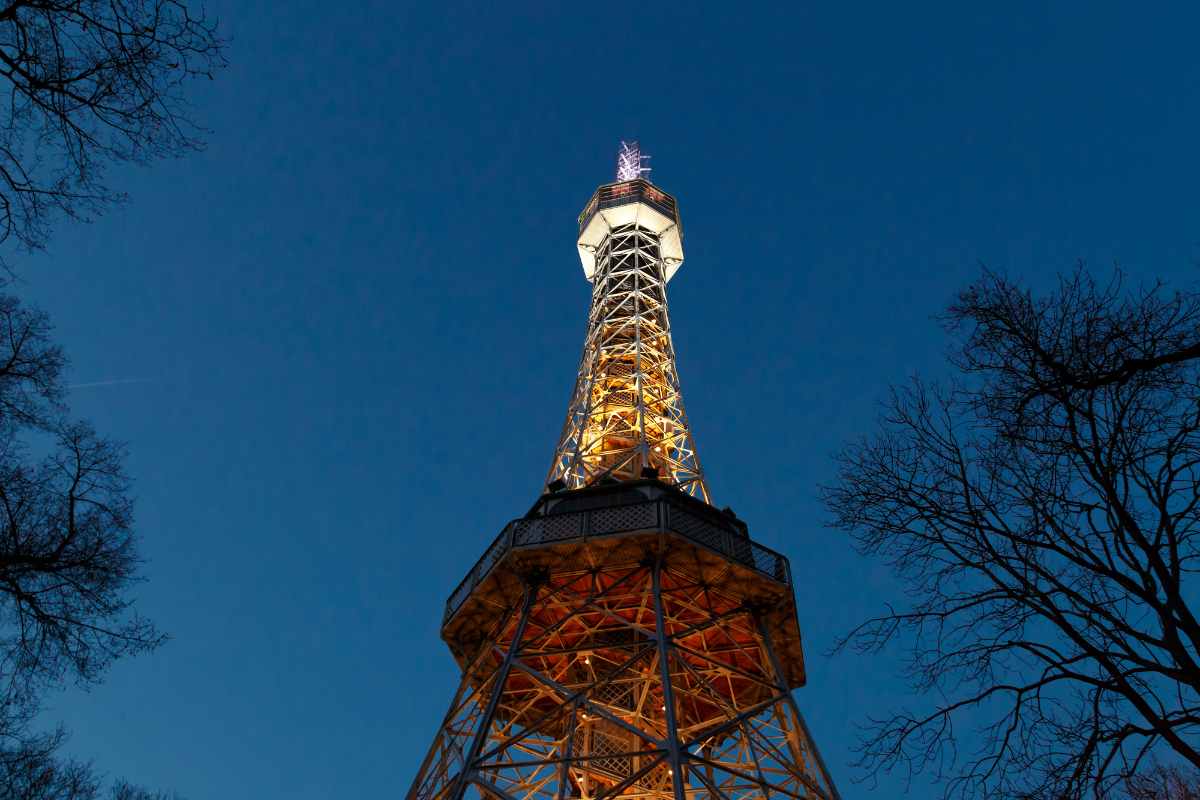 bottom-view-of-iron-petrin-tower-things-to-do-in-prague-at-night