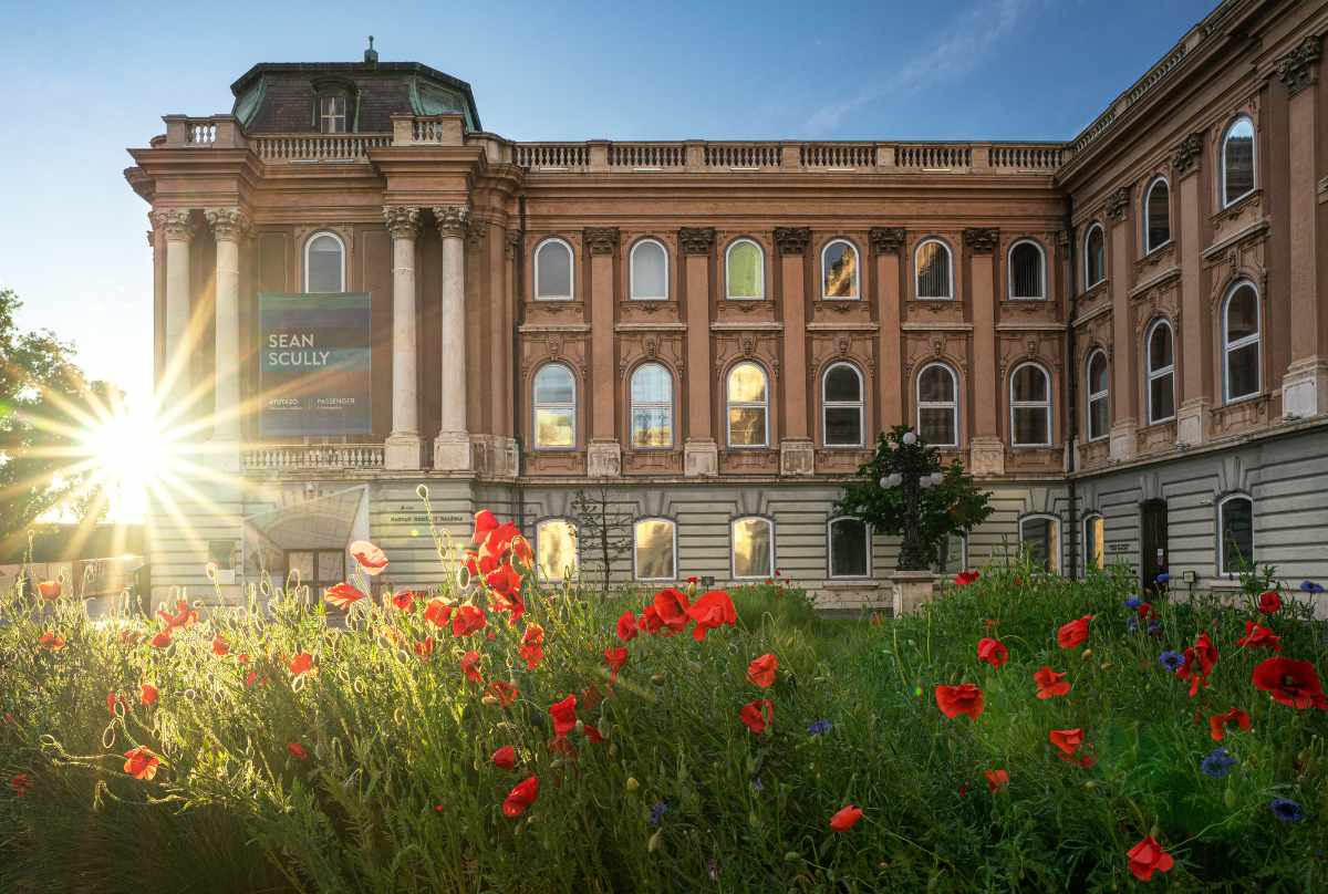 red-poppies-in-front-of-the-hungarian-national-gallery-romantic-things-to-do-in-budapest