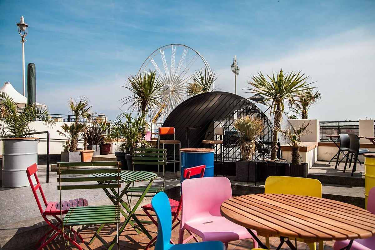 colourful-seating-on-rooftop-of-patterns-rooftop-bars-brighton