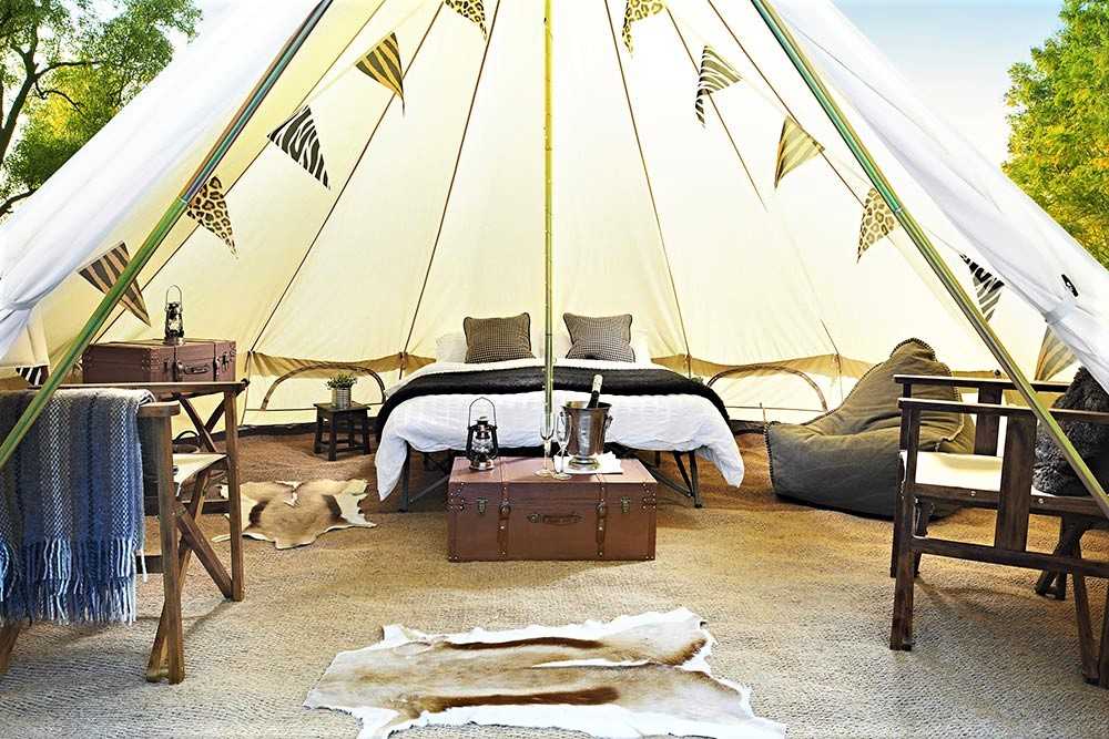 double-bed-in-forest-bell-tent-glamping-hampshire