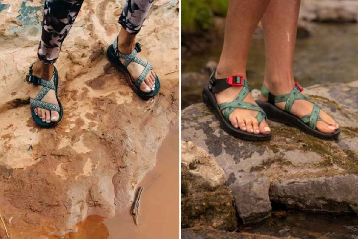 women-wearing-patterned-chaco-sandals-outdoors