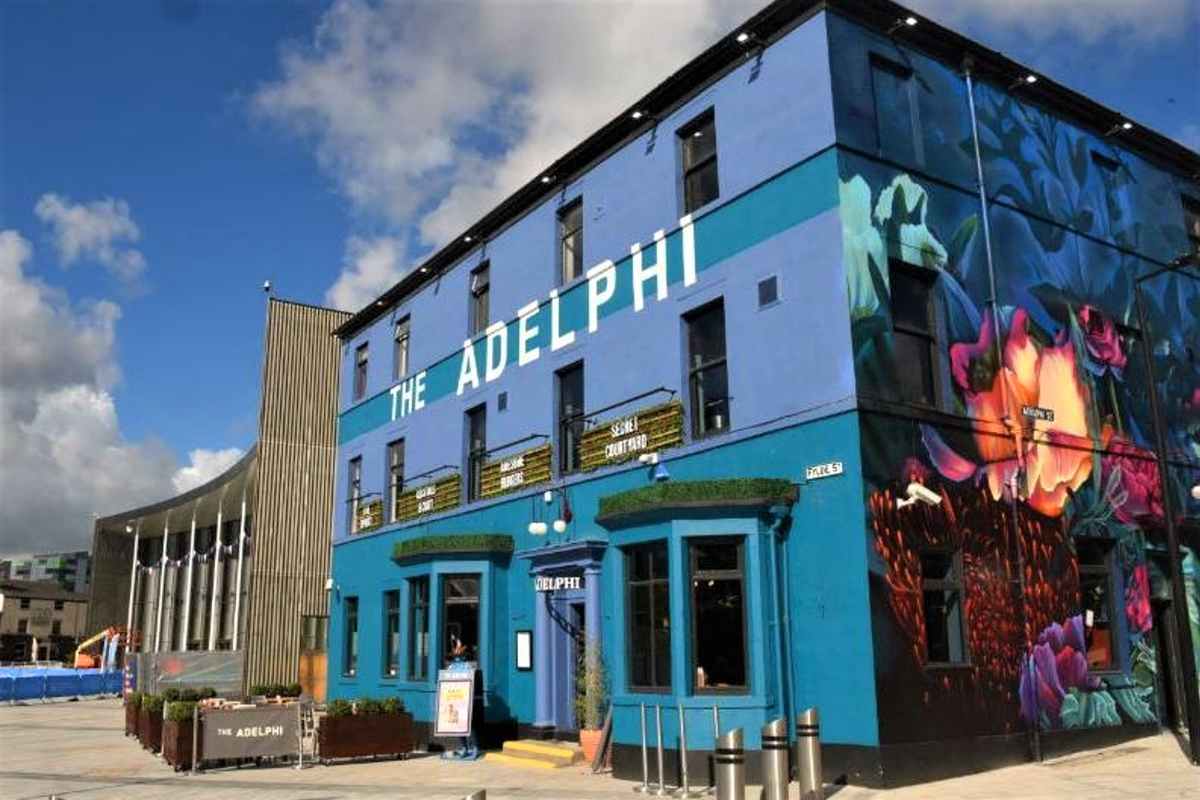 blue-exterior-of-the-adelphi-pub-on-sunny-day
