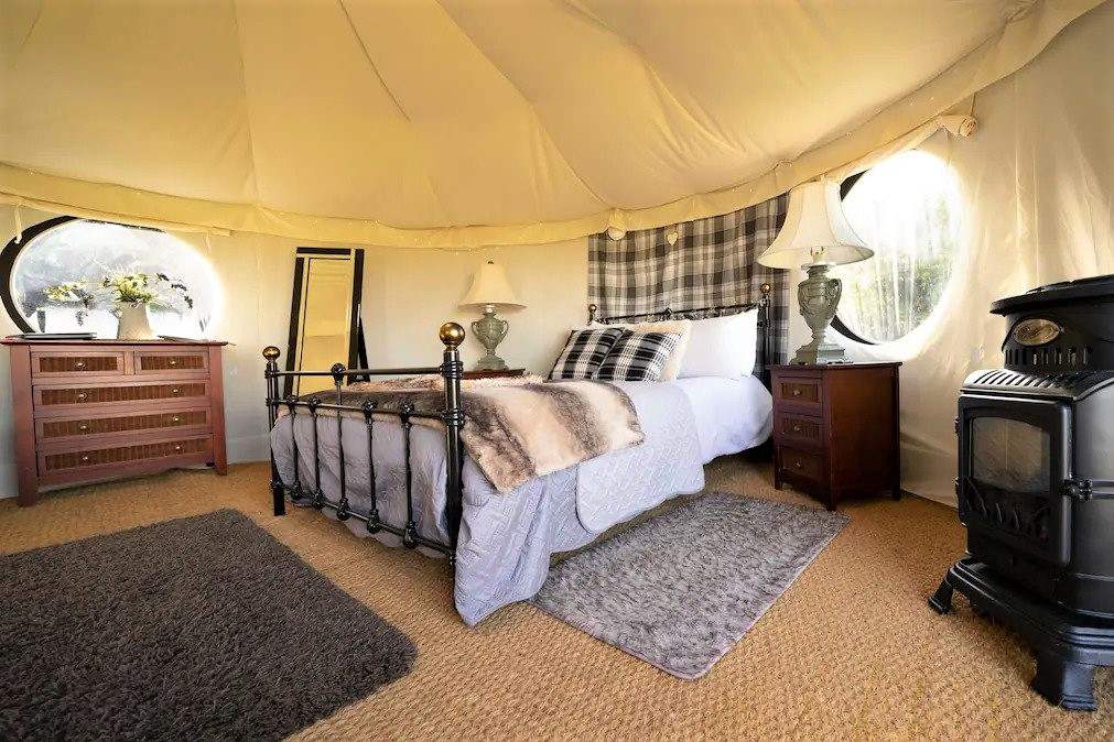 double-bed-inside-secluded-hideaway-yurt