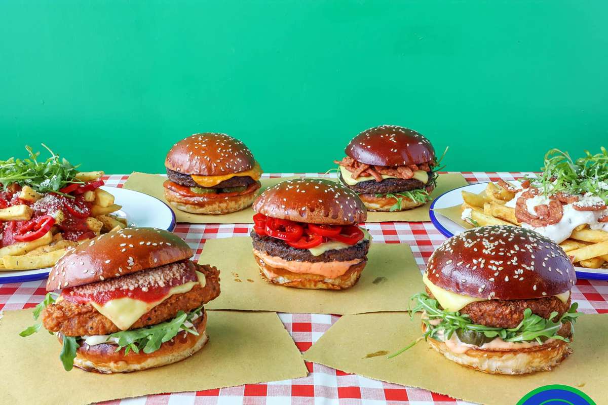 selection-of-burgers-and-fries-baggio-vegan-vegan-burgers-london