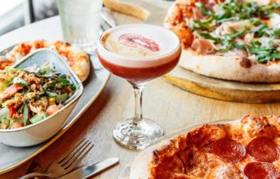 cocktail-pizza-and-salad-from-revolution-cocktail-bars-exeter