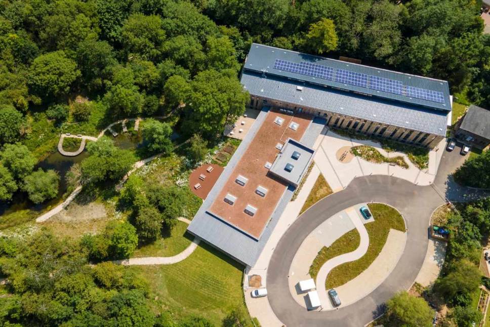 aerial-view-of-wood-centre-for-innovation-in-daytime