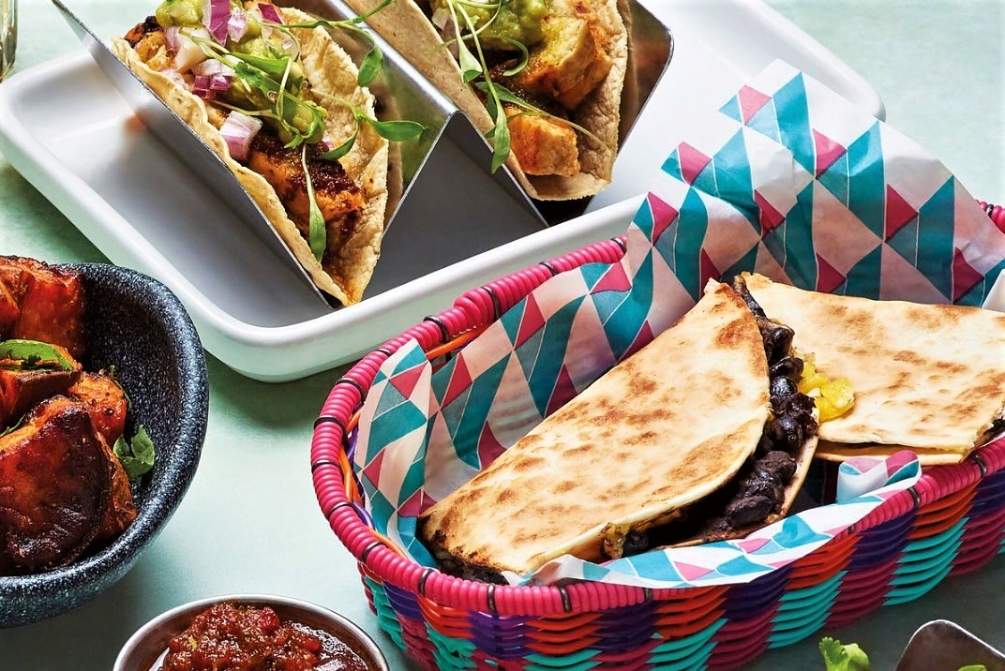 plates-of-mexican-food-from-wahaca-vegan-restaurants-cardiff