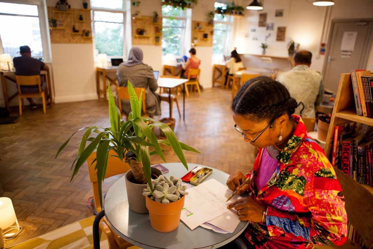woman-working-at-gentle-radical-coworking-spaces-cardiff