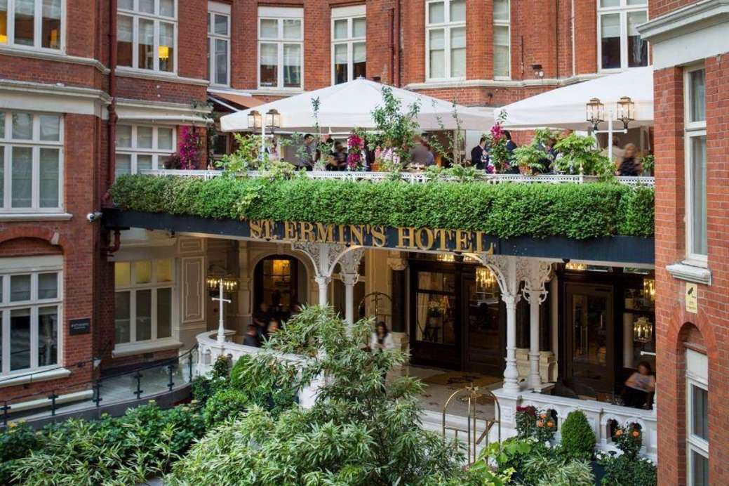exterior-of-st-ermins-hotel-in-the-daytime-gluten-free-afternoon-tea-london